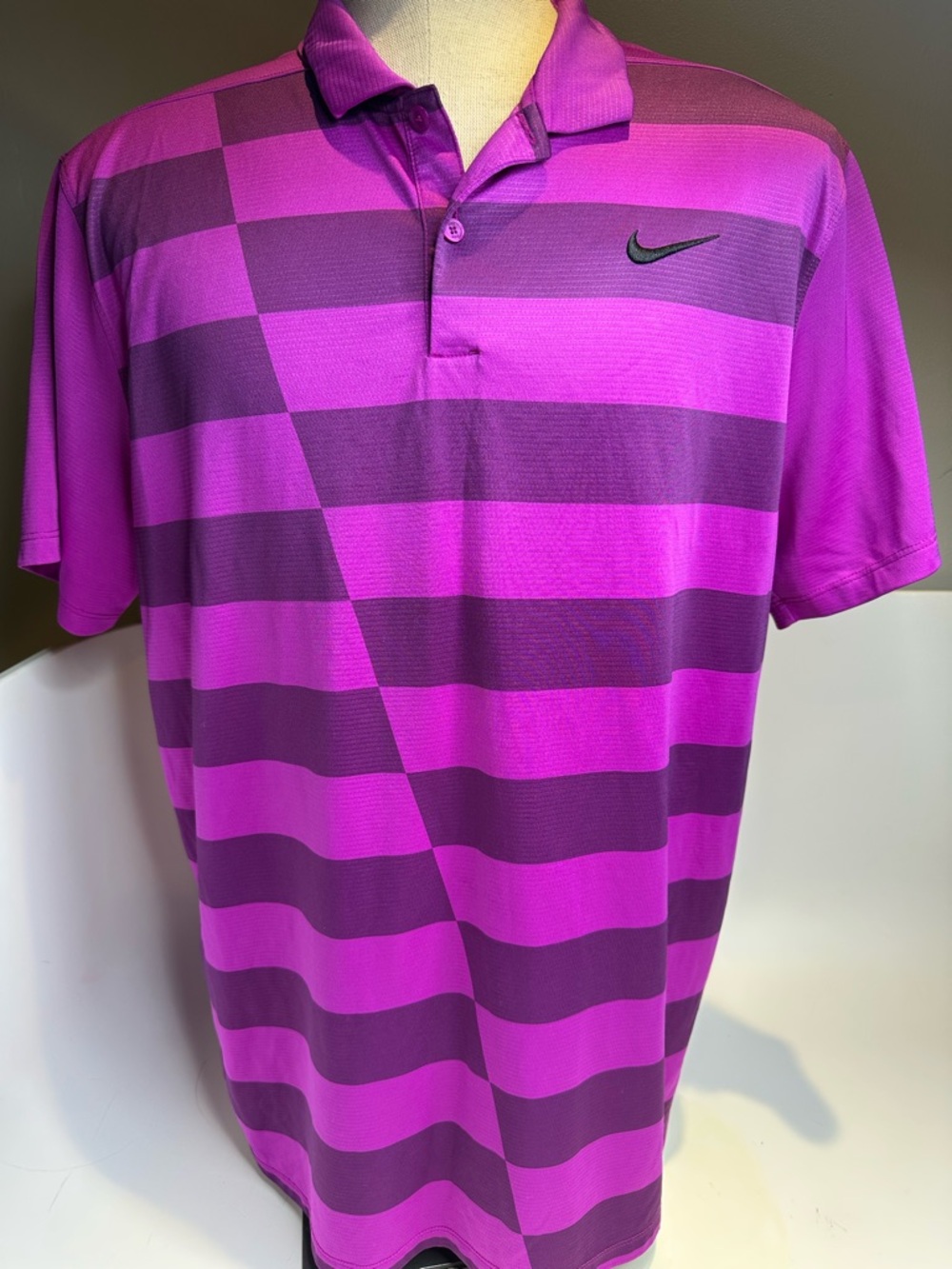 Nike Men’s Purple Striped Performance Polo
